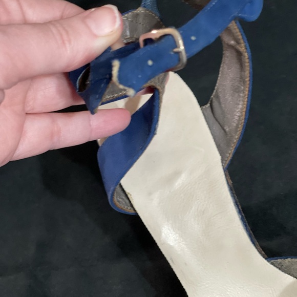 VINTAGE BLUE SUEDE SHOES pin up burlesque - Picture 8 of 9